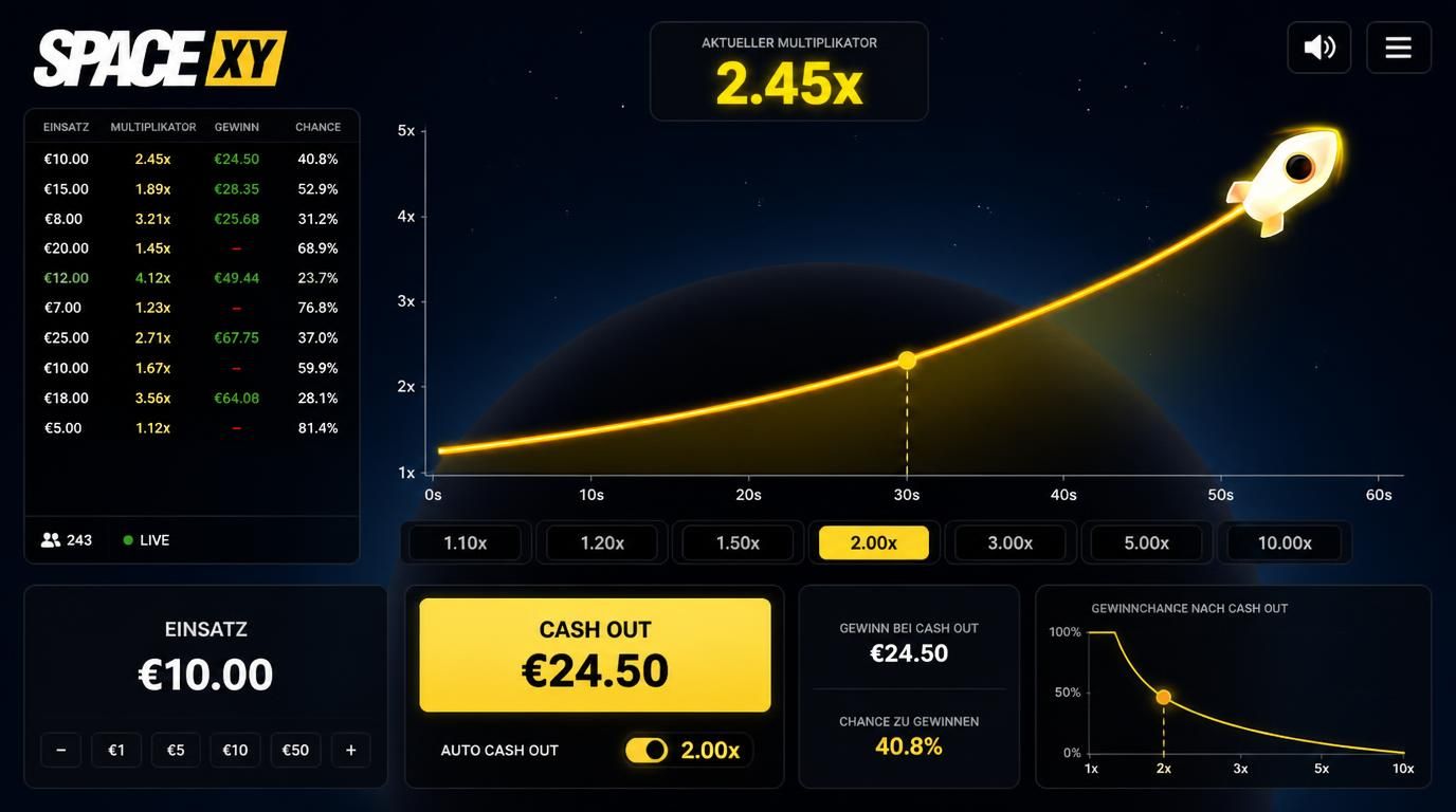  Tabelle/Grafik zu Einsatz vs. Gewinn vs. Chance 